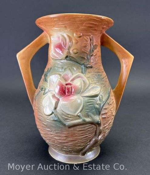 Roseville Pottery "Magnolia" Vase, Reproduction, 7.5"h image