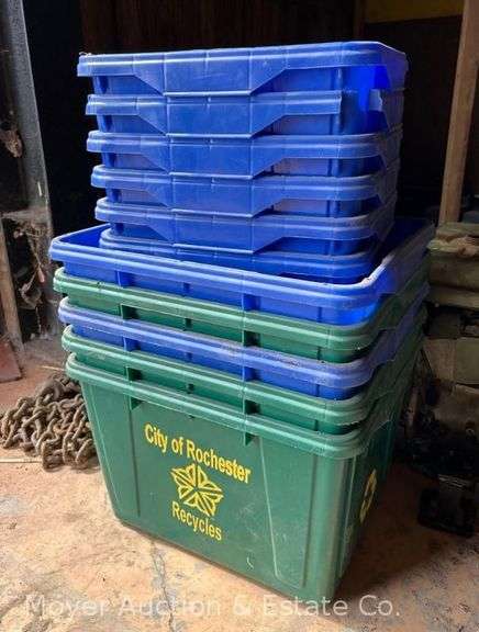 Group of 11 Recycling Bins image