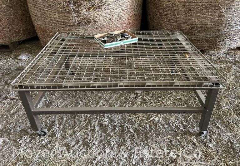 Greenhouse Rolling Cart, Metal, on Casters, 47"x38"x19"h image