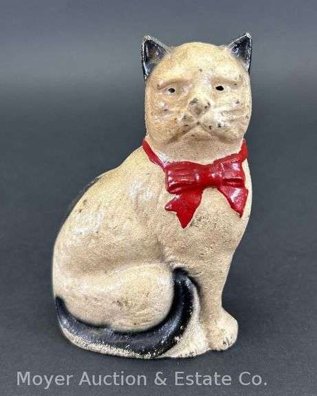 Cast Iron Cat Coin Bank, 4"h image