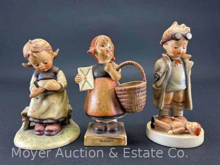 (3) Hummel Figurines: "Doctor" 127, "Meditation" 18/2/0, and "Busy Student" 367, 4"-4.5"h image