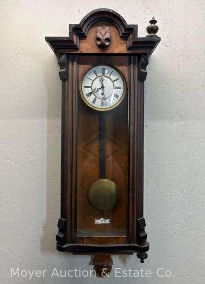 Wall Clock, Missing 1 Finial, 46"h image