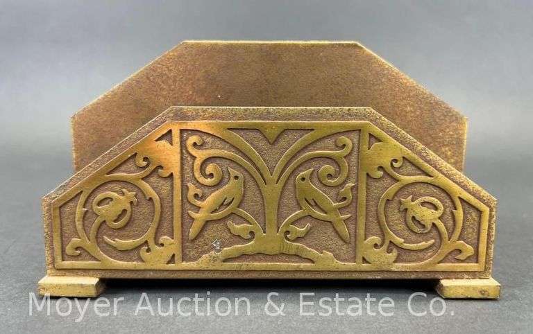 Silver Crest Decorated Bronze Letter Holder, 6"w x 3.5"h image