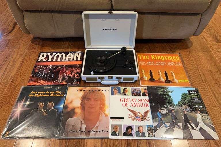 Crosley Record Player with Record Albums image