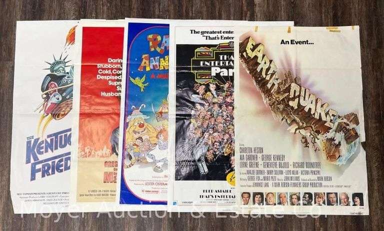 (5) 1970's Movie Posters, 41" x 27" image