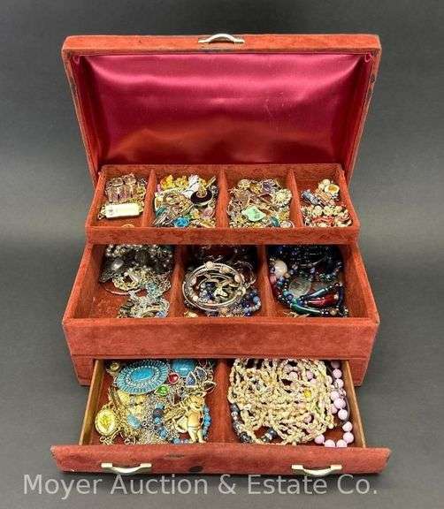 Group of Costume and Fashion Jewelry, in Jewelry Box image