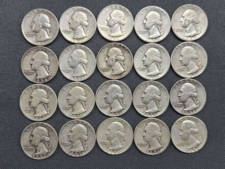 20 Washington Quarters - 1950’s image