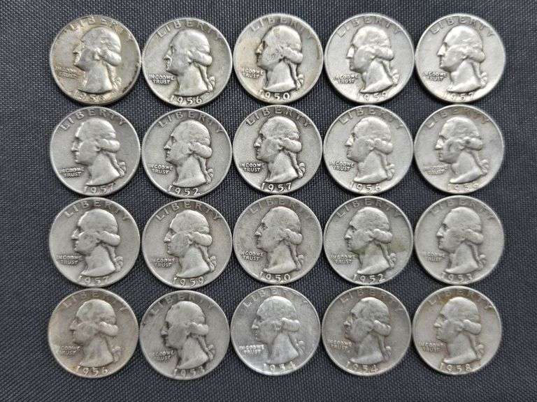 20 Washington Quarters - 1950’s image