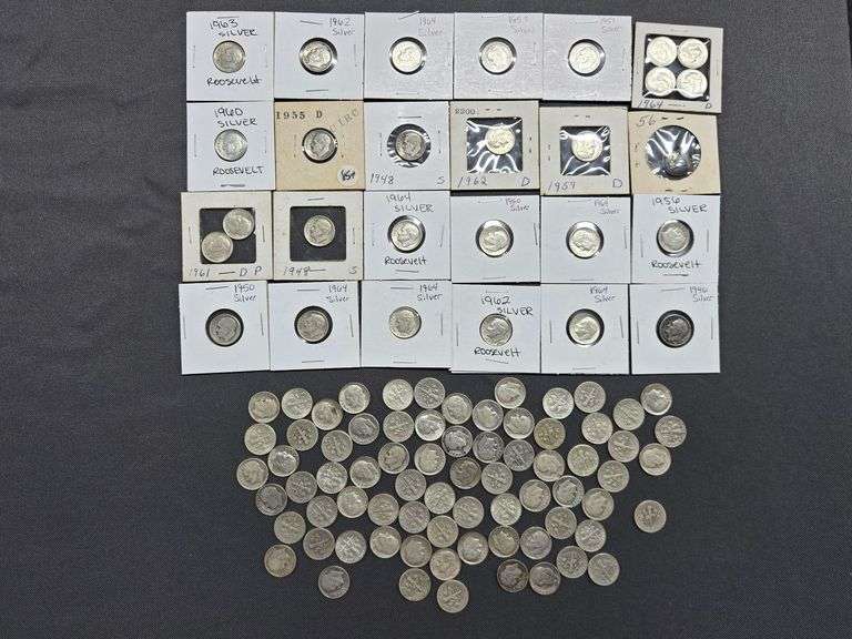 100 Silver Roosevelt Dimes - 1946-1964 image