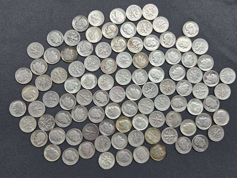 100 Silver Roosevelt Dimes - 1946-1964 image