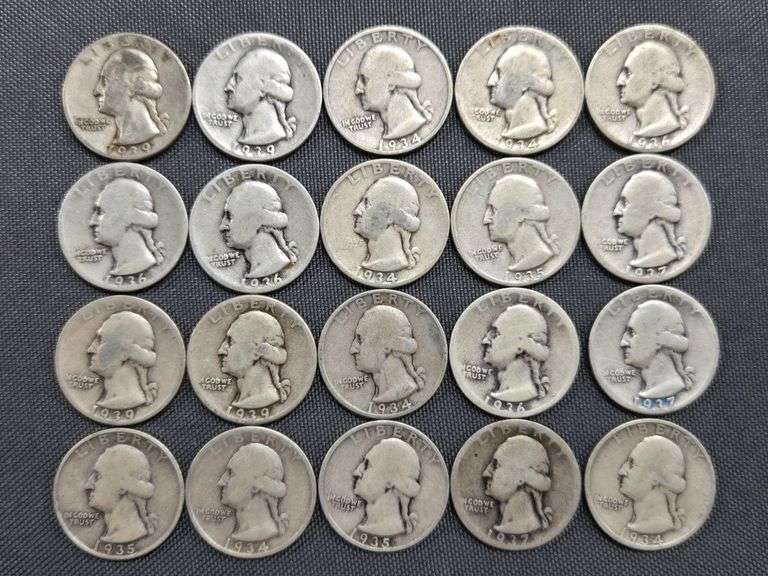 20 Washington Quarters - 1930’s image