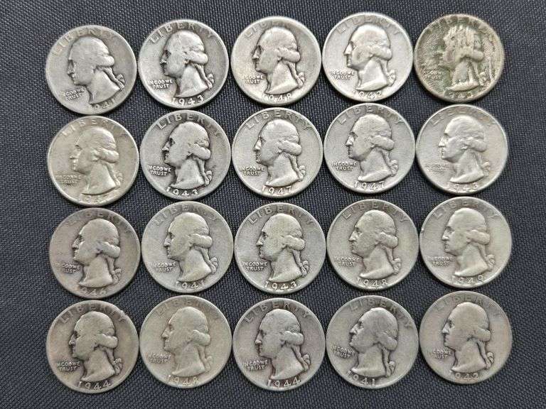 20 Washington Quarters - 1940’s image