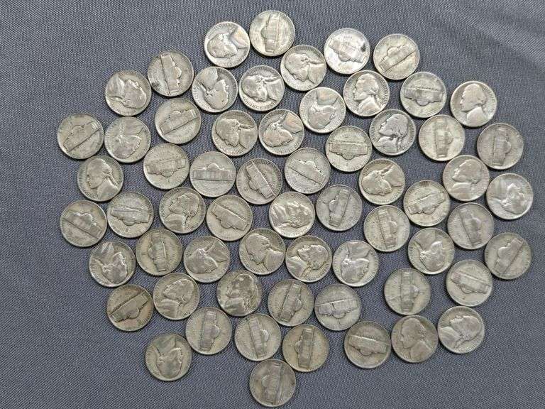 (62) 35% Silver Nickels with assorted dates & mints 1942-1946 image