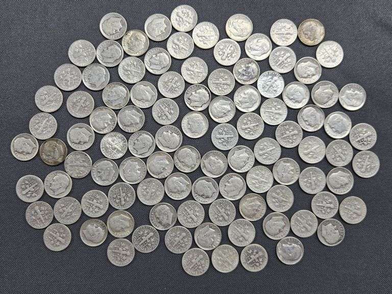 100 Silver Roosevelt Dimes - 1946-1964 image
