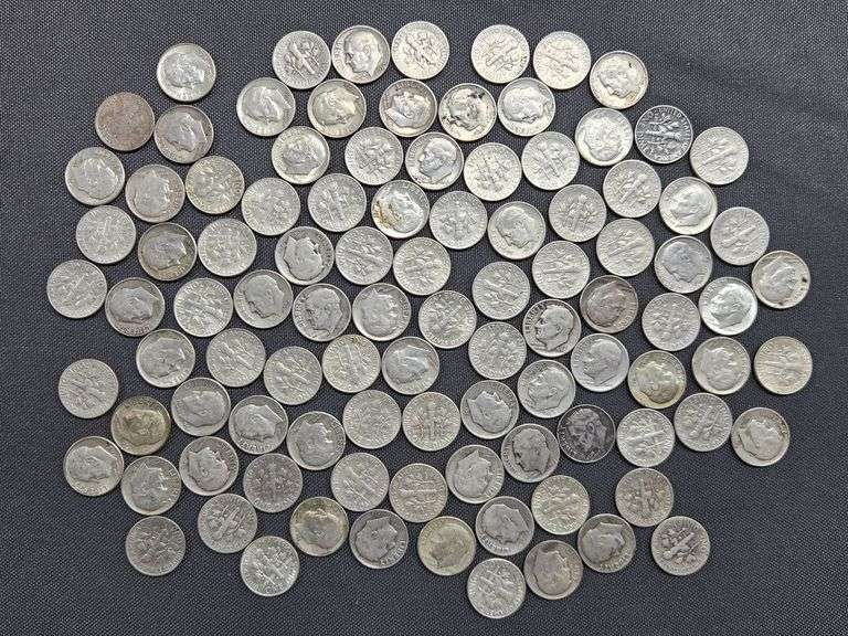 100 Silver Roosevelt Dimes - 1946-1964 image