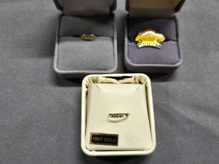 Vintage Michigan Pin + Baby Ring + 10K Ring image