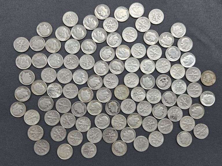 100 Silver Roosevelt Dimes - 1946-1964 image
