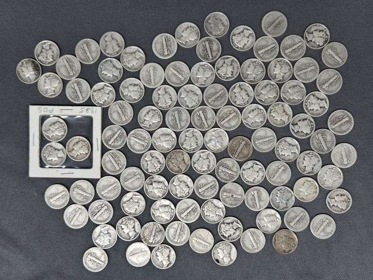 100 Mercury Dimes - 1930’s image