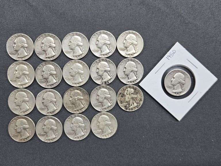 20 Washington Quarters - 1950’s image