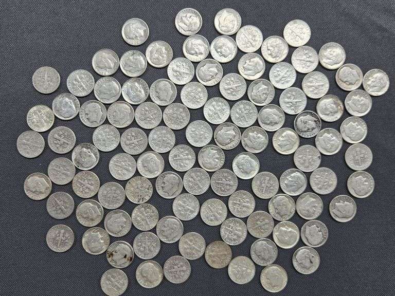 100 Silver Roosevelt Dimes - 1946-1964 image