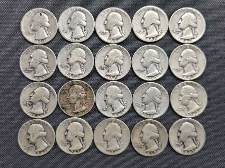 20 Washington Quarters - 1940’s image