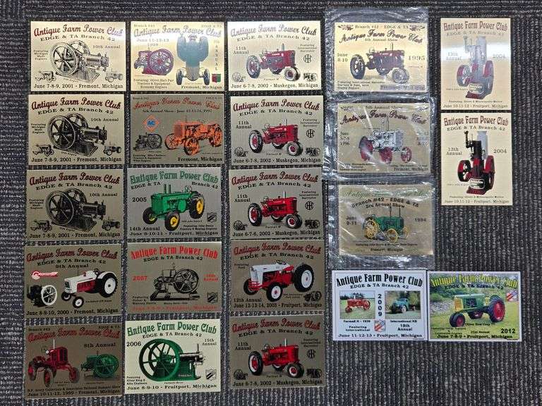 Nice Collection of Antique Farm Power Club Plaques from local clubs image
