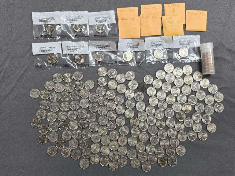 204 State Quarters (many uncirculated) image