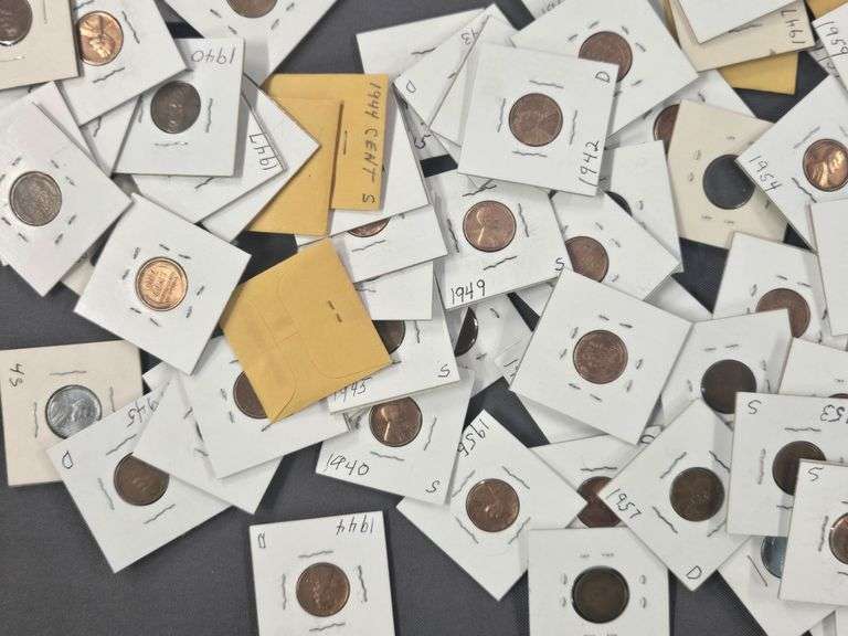 (190) Lincoln Wheat Cents - 1940’s & 1950’s - P-D-S mint marks