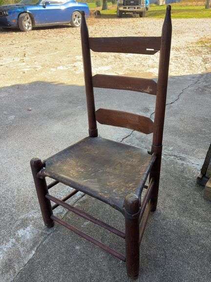 Antique Rawhide Bottom Chair - 34”H image