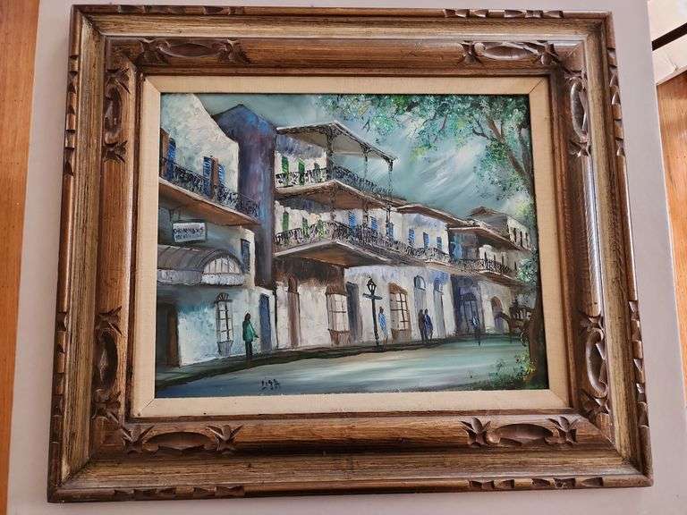 Oil Painting in Hand Carved Wooden Frame image