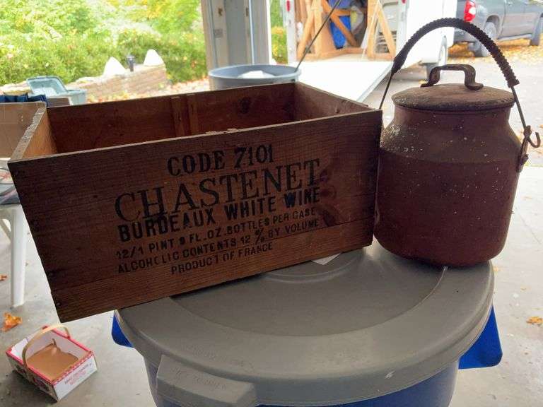 Wine Crate and Miniature Milk Can image