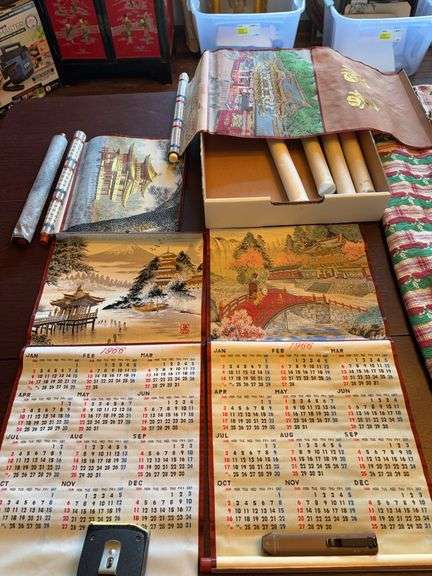 (5) 1966 Oriental Scroll Calendars image