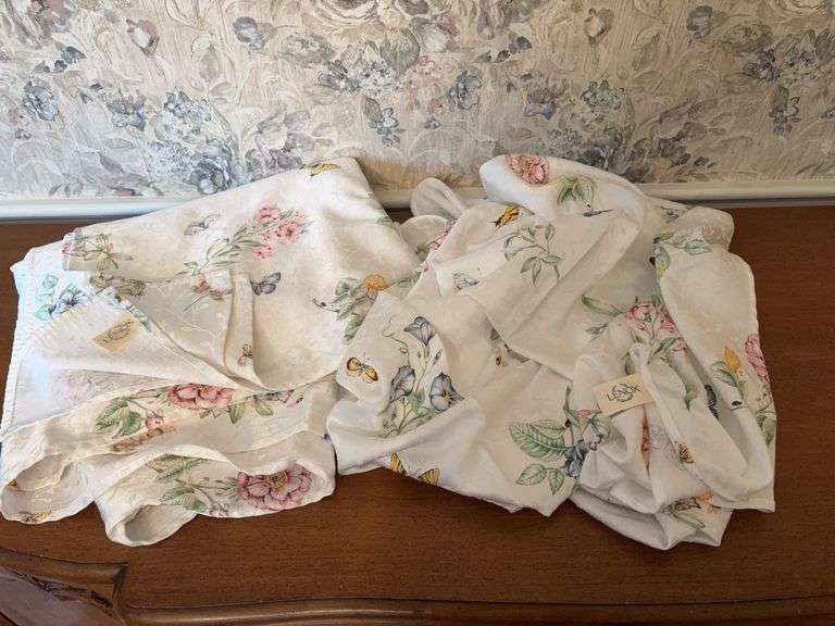 Pair of Lenox Butterfly Pattern Table Cloths image
