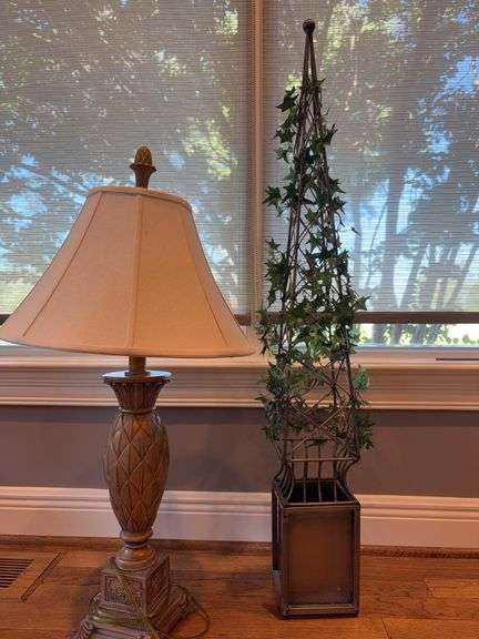 Table Lamp and decorative Trellis 46” image