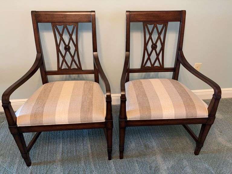 Pair of Plush Botton Captains Chairs image