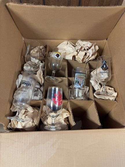 Large Assortment of Beer Glasses image