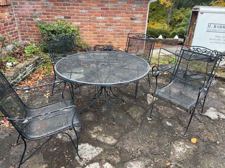 Patio Table and Chairs with Rolling Cart image