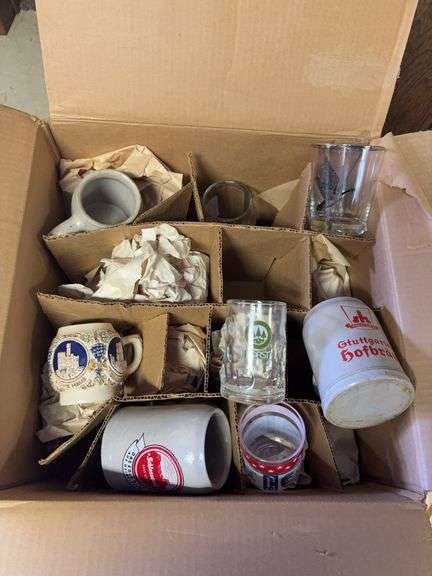 Large Assortment of Beer Mugs and Glasses image
