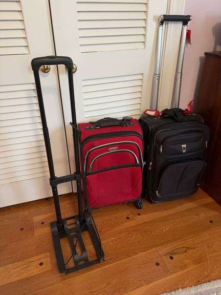Assorted Luggage - 2 Carry On Rollers & Cart image