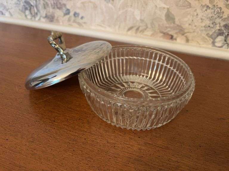 Glass Candy Dish with Stainless Lid image