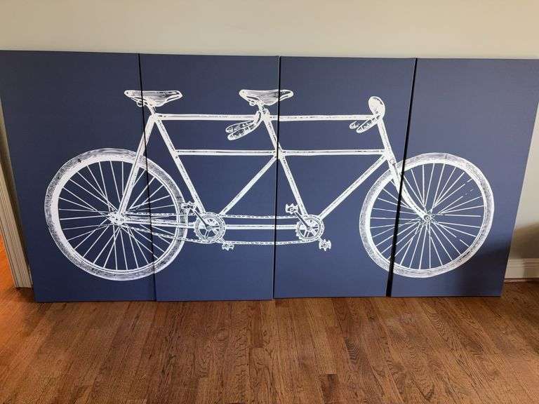 4 Piece Bicycle on Canvas 8’x4’overall image