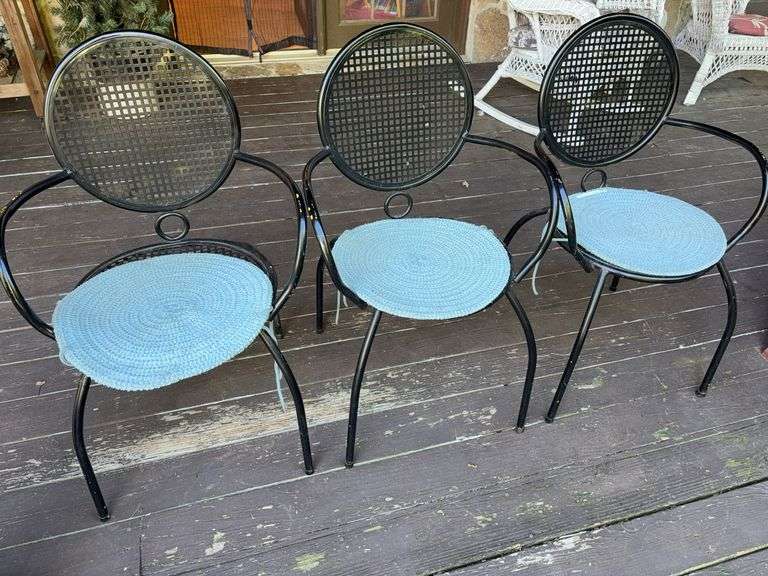 3 Metal Patio Chairs image