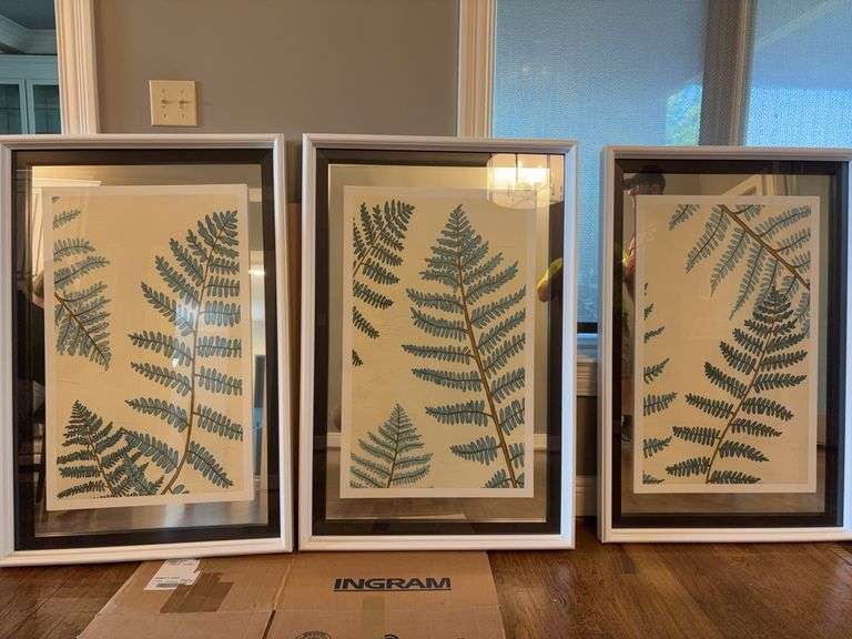 Mercana Blue Ferns Trio 42”x28” image