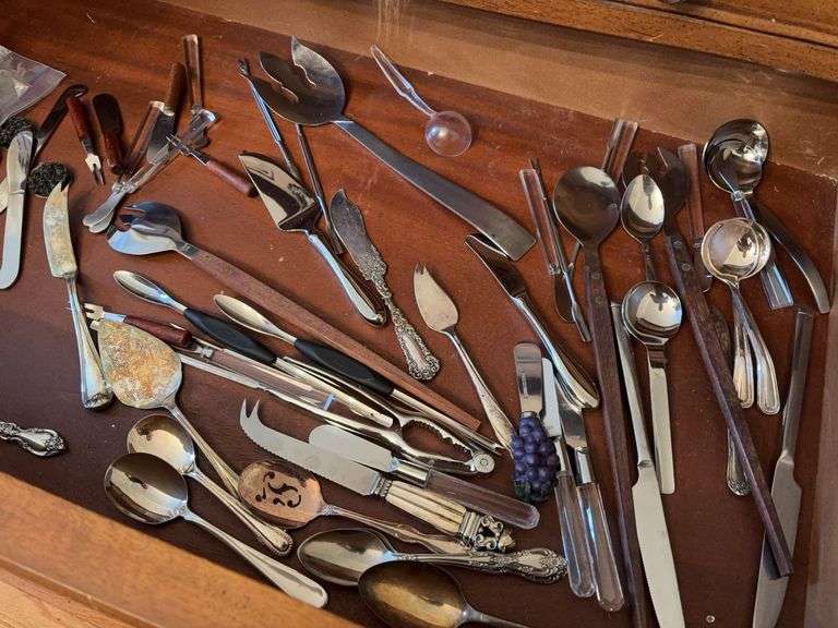Assorted Utensils - various makes - silver plated and stainless image