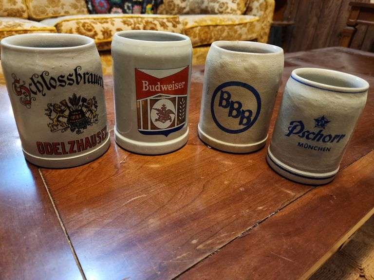 4 Stoneware Beer Mugs image