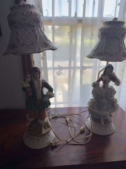 Pair of Porcelain Doll Lamps - 23”H image
