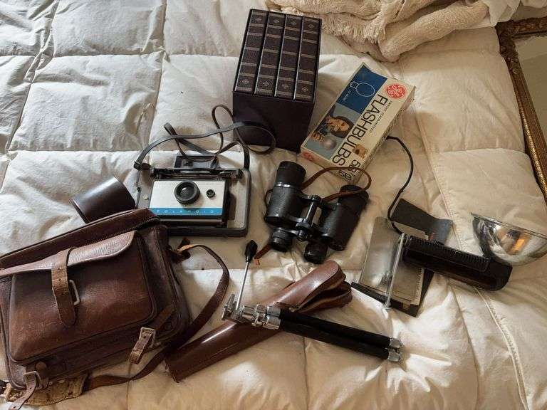 Polaroid Land Camera and Assorted Photography Supplies image