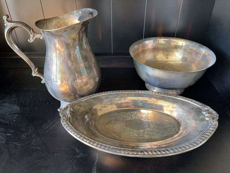 Silverplate Bowl Pitcher and Platter image