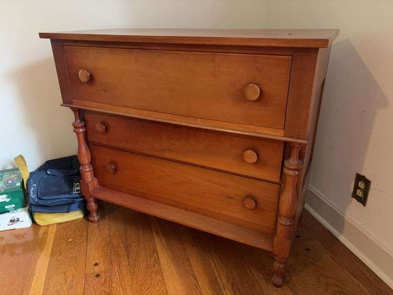 Antique Cherry 3 Drawer Dresser - 41”W x 21”D x 36”H image