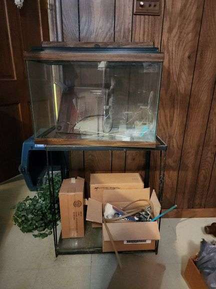 Aquarium with Stand and Miscellaneous Supplies image